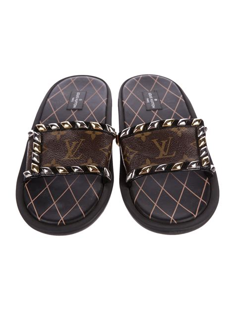 women's designer slides louis vuitton|Louis Vuitton slides on sale.